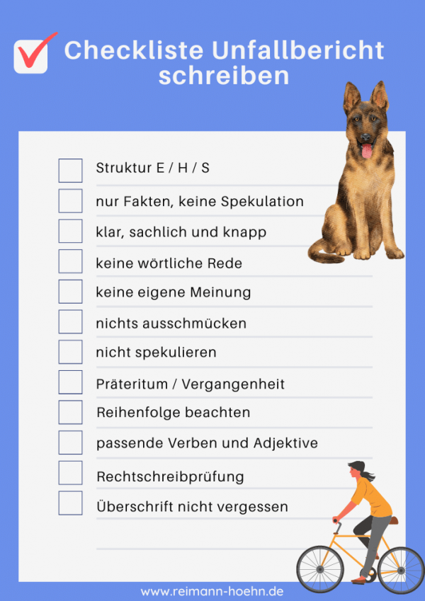 Unfallbericht Schreiben Klasse 6 Arbeitsblätter Pdf Unfallbericht schreiben für die Schule - mit Checkliste und Beispiel