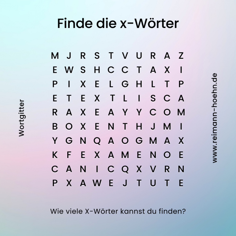 Wörter mit x in der Grundschule - Übungen