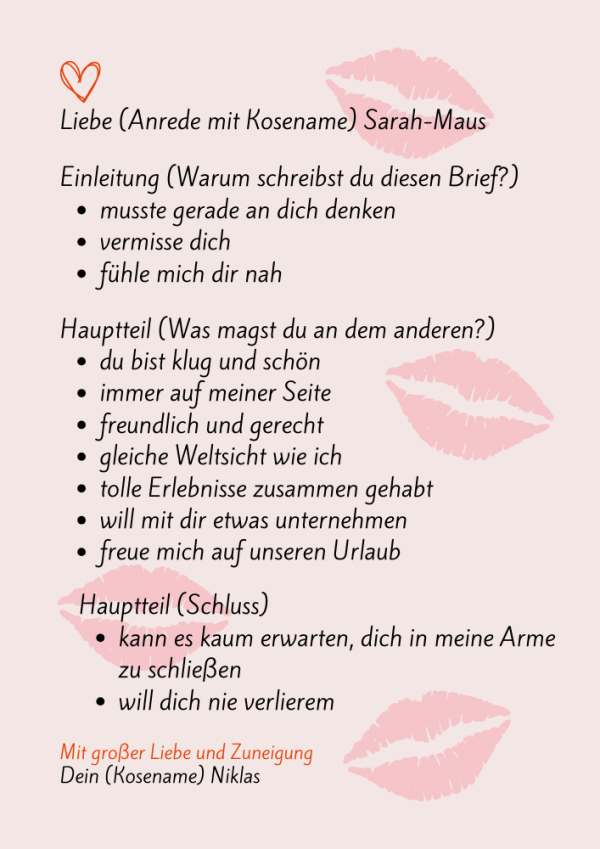 Liebesbrief schreiben Liebesbrief Vorlage Dipl. Päd. Uta ReimannHöhn