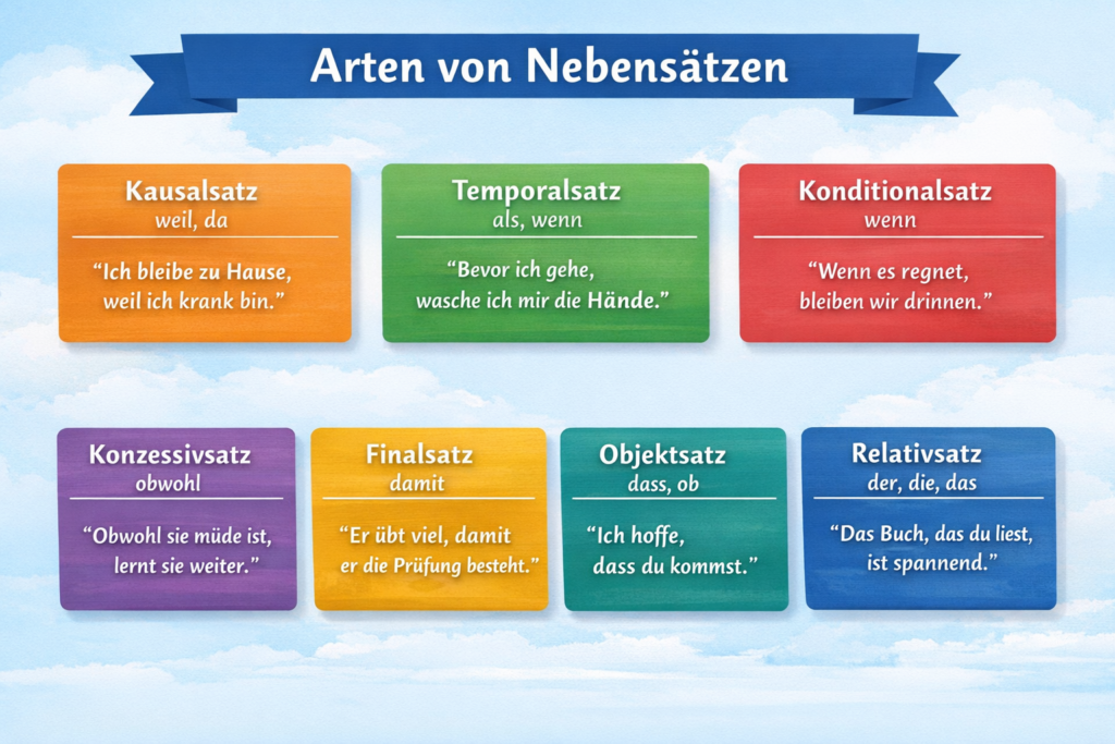 Diese Nebensätze gibt es.